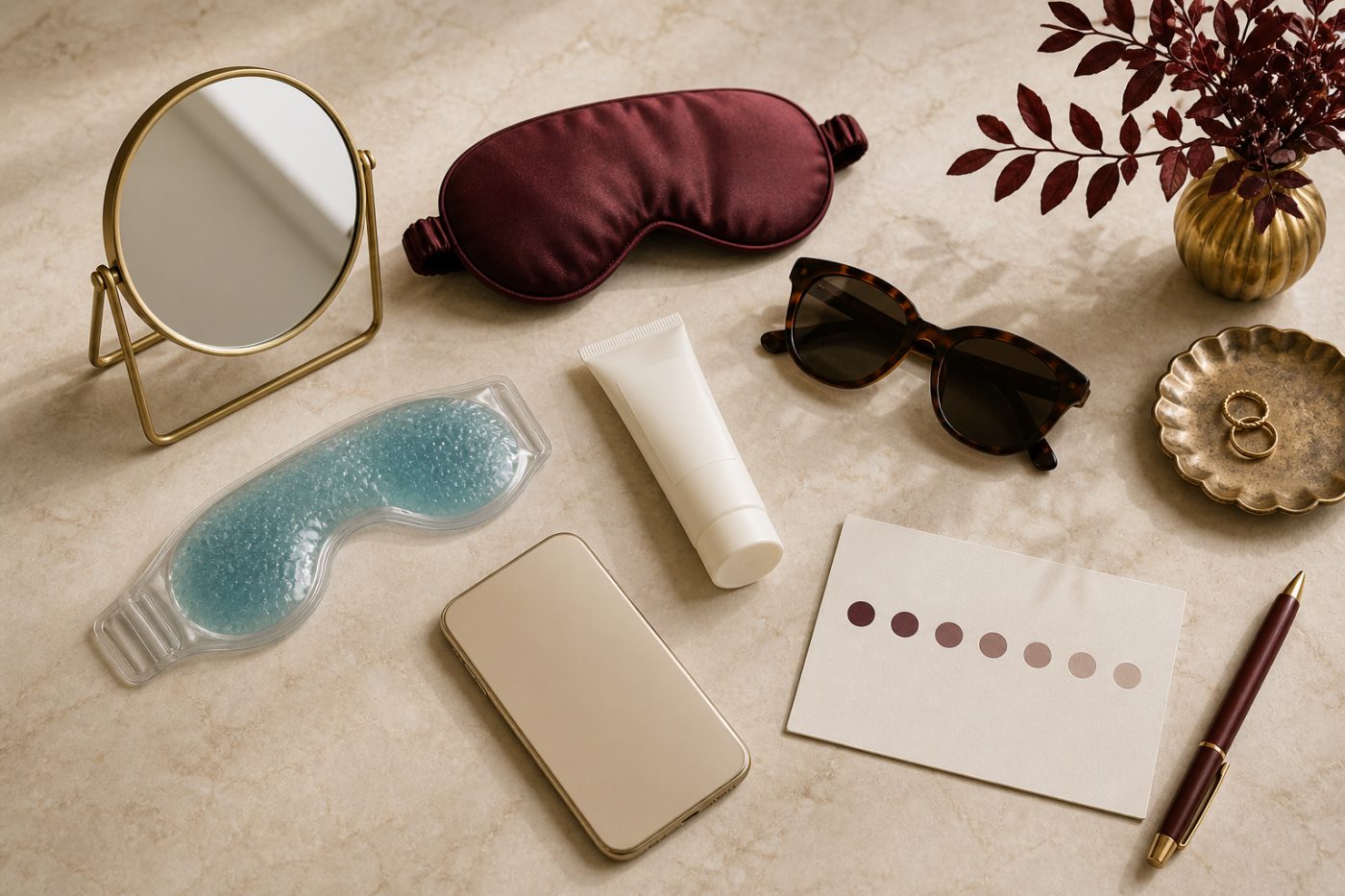 Sleep, sun exposure, allergy symptoms and photographs under consistent light can help clarify an under-eye pattern